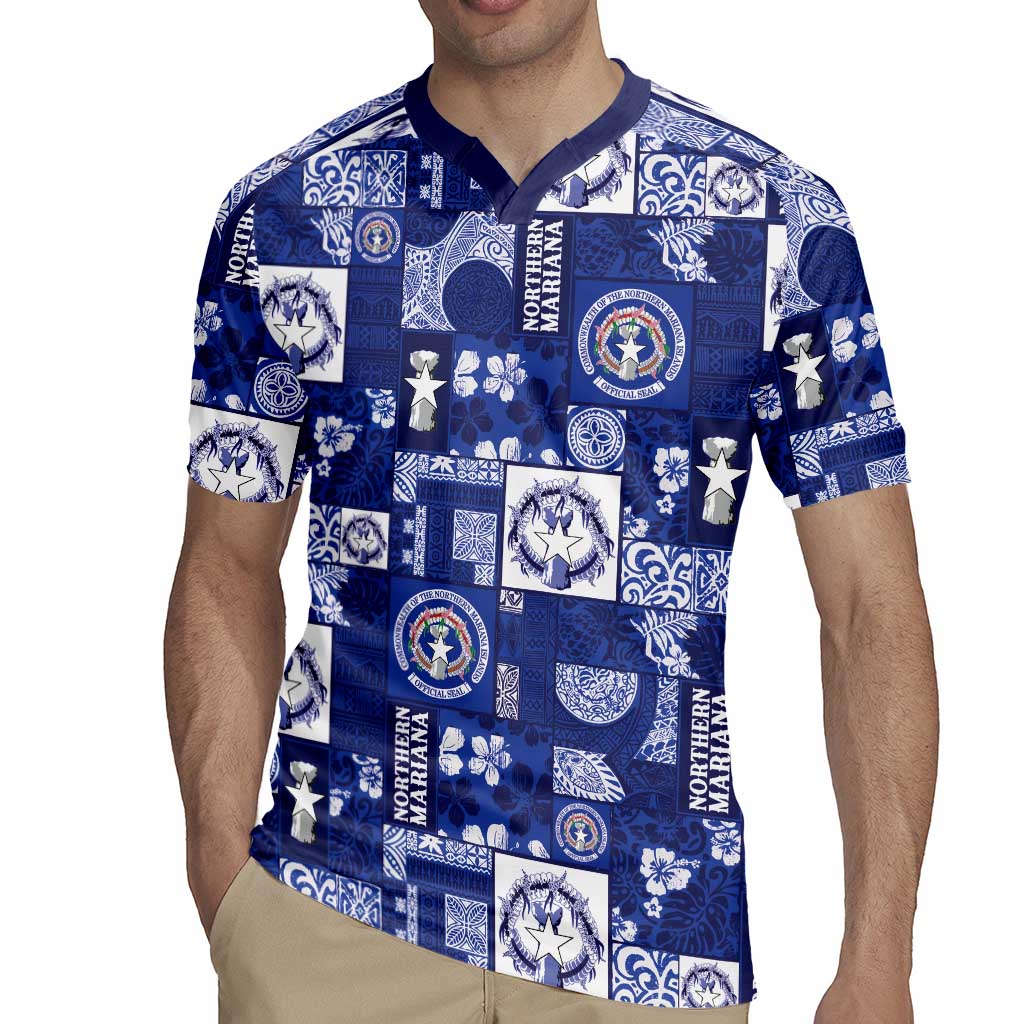 Northern Mariana Islands Magof Nochebuena Rugby Jersey Pacific Patchwork Xmas Vibes - Polynesian Pride