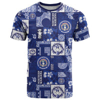 Northern Mariana Islands Magof Nochebuena T Shirt Pacific Patchwork Xmas Vibes LT9 Blue - Polynesian Pride