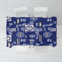 Northern Mariana Islands Magof Nochebuena Tablecloth Pacific Patchwork Xmas Vibes LT9 Blue - Polynesian Pride