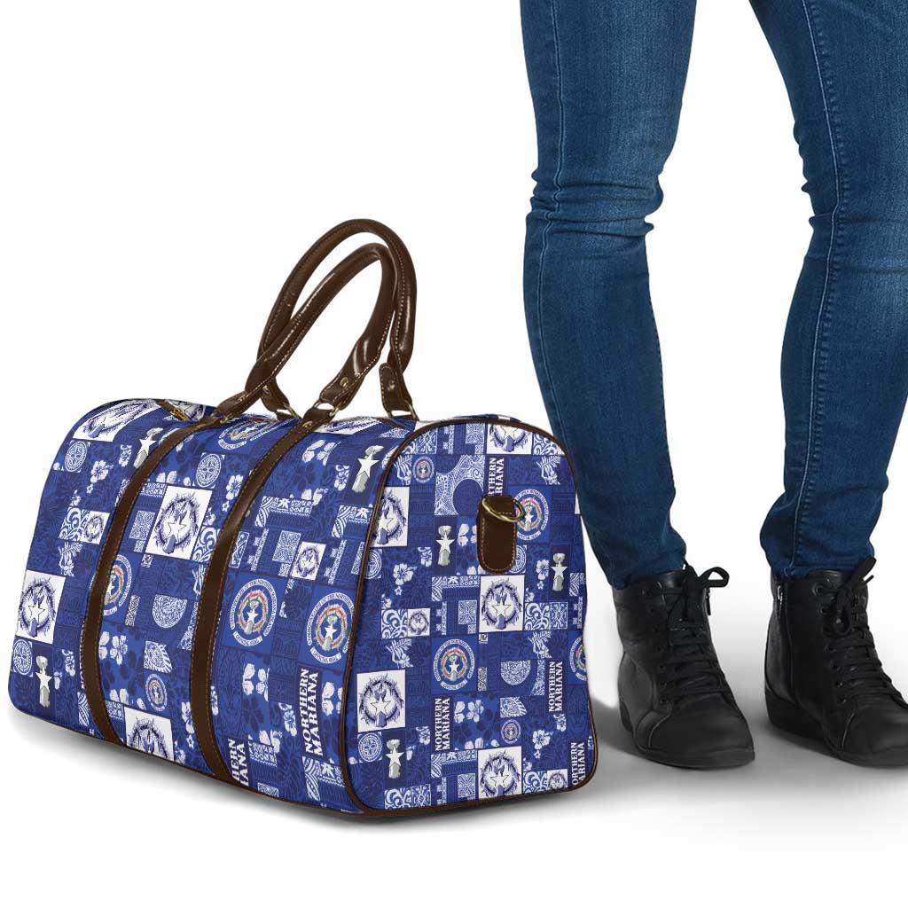 Northern Mariana Islands Magof Nochebuena Travel Bag Pacific Patchwork Xmas Vibes - Polynesian Pride