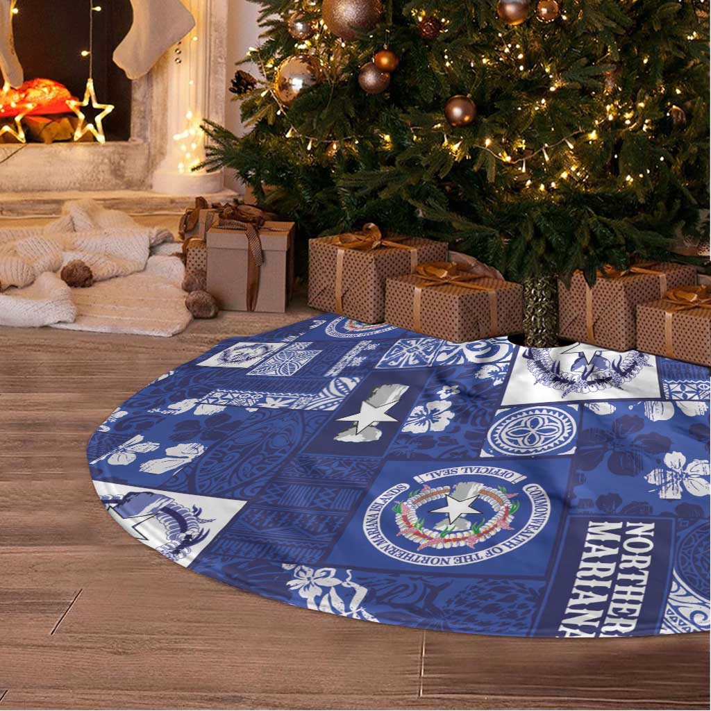 Northern Mariana Islands Magof Nochebuena Tree Skirt Pacific Patchwork Xmas Vibes LT9 - Polynesian Pride