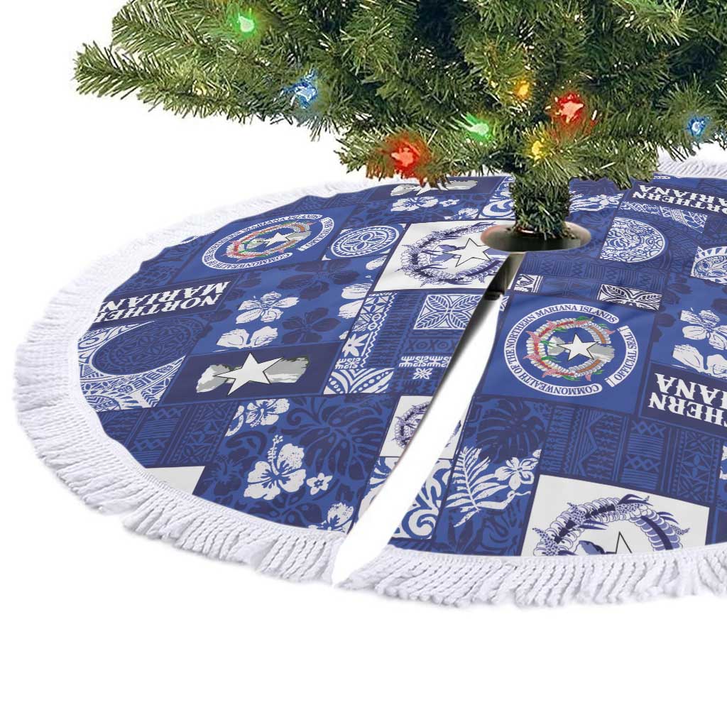 Northern Mariana Islands Magof Nochebuena Tree Skirt Pacific Patchwork Xmas Vibes LT9 - Polynesian Pride