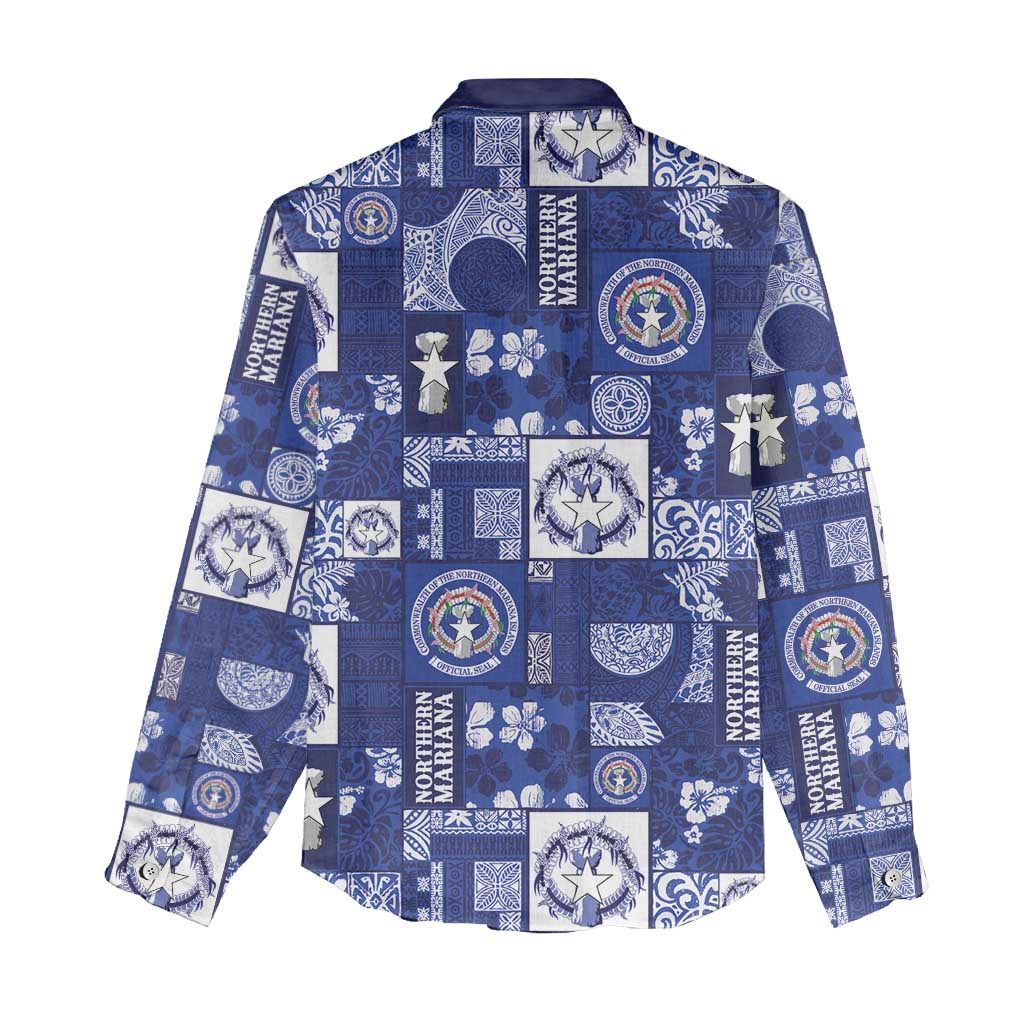 Northern Mariana Islands Magof Nochebuena Women Casual Shirt Pacific Patchwork Xmas Vibes - Polynesian Pride