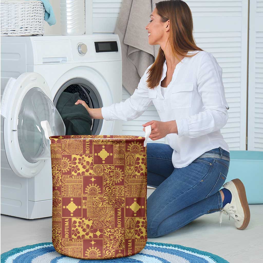 Rotuma Faiakse'ea 'e Kirisimasi Laundry Basket Pacific Patchwork Xmas Vibes LT9 - Polynesian Pride