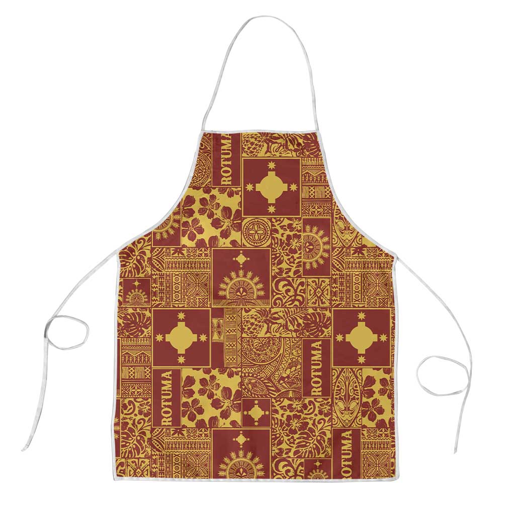 Rotuma Faiakse'ea 'e Kirisimasi Apron Pacific Patchwork Xmas Vibes LT9 Red - Polynesian Pride
