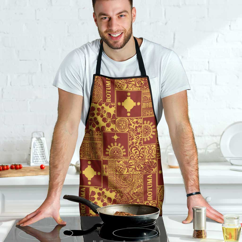 Rotuma Faiakse'ea 'e Kirisimasi Apron Pacific Patchwork Xmas Vibes LT9 - Polynesian Pride