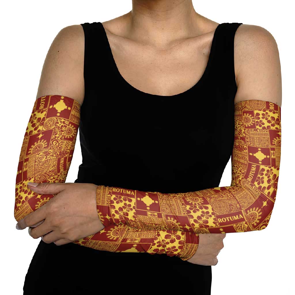 Rotuma Faiakse'ea 'e Kirisimasi Arm Sleeves Pacific Patchwork Xmas Vibes LT9 - Polynesian Pride