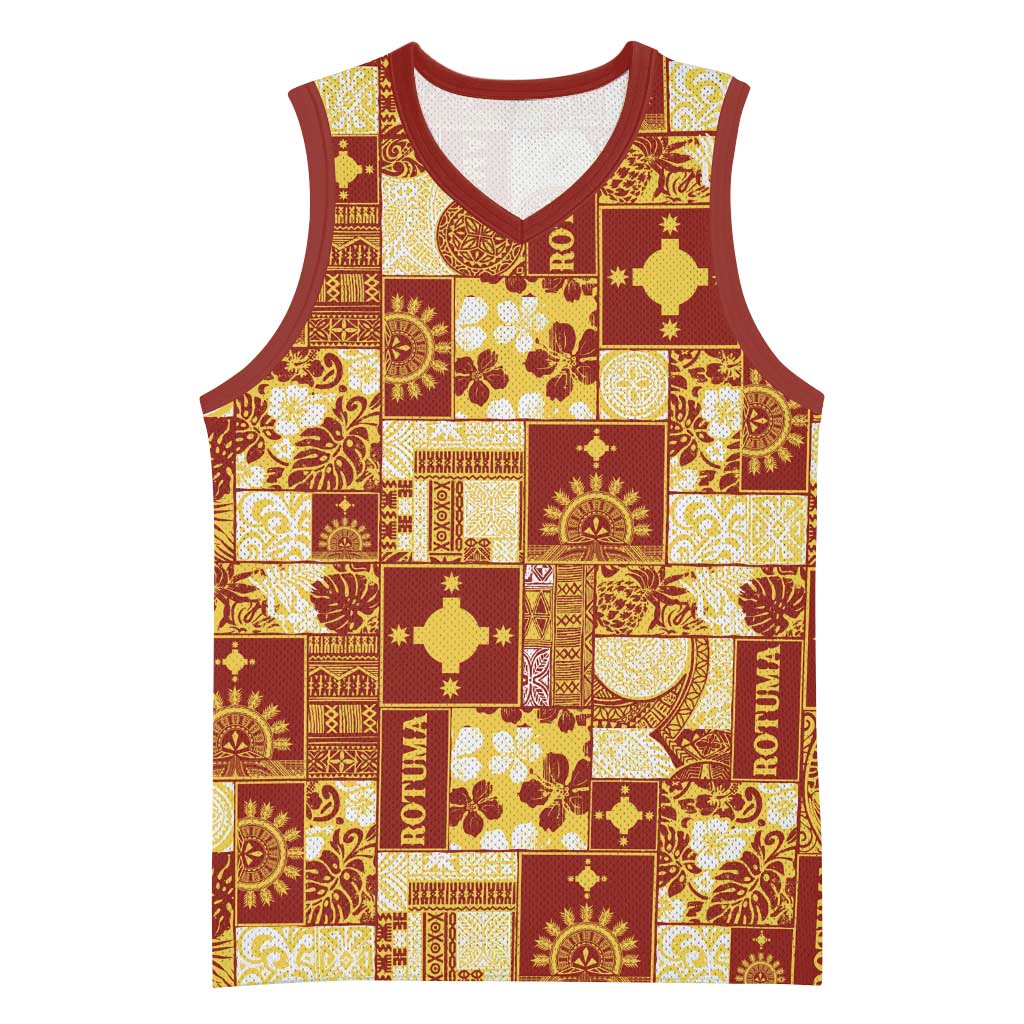 Rotuma Faiakse'ea 'e Kirisimasi Basketball Jersey Pacific Patchwork Xmas Vibes LT9 Unisex Red - Polynesian Pride