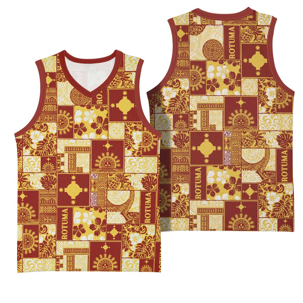 Rotuma Faiakse'ea 'e Kirisimasi Basketball Jersey Pacific Patchwork Xmas Vibes LT9 - Polynesian Pride
