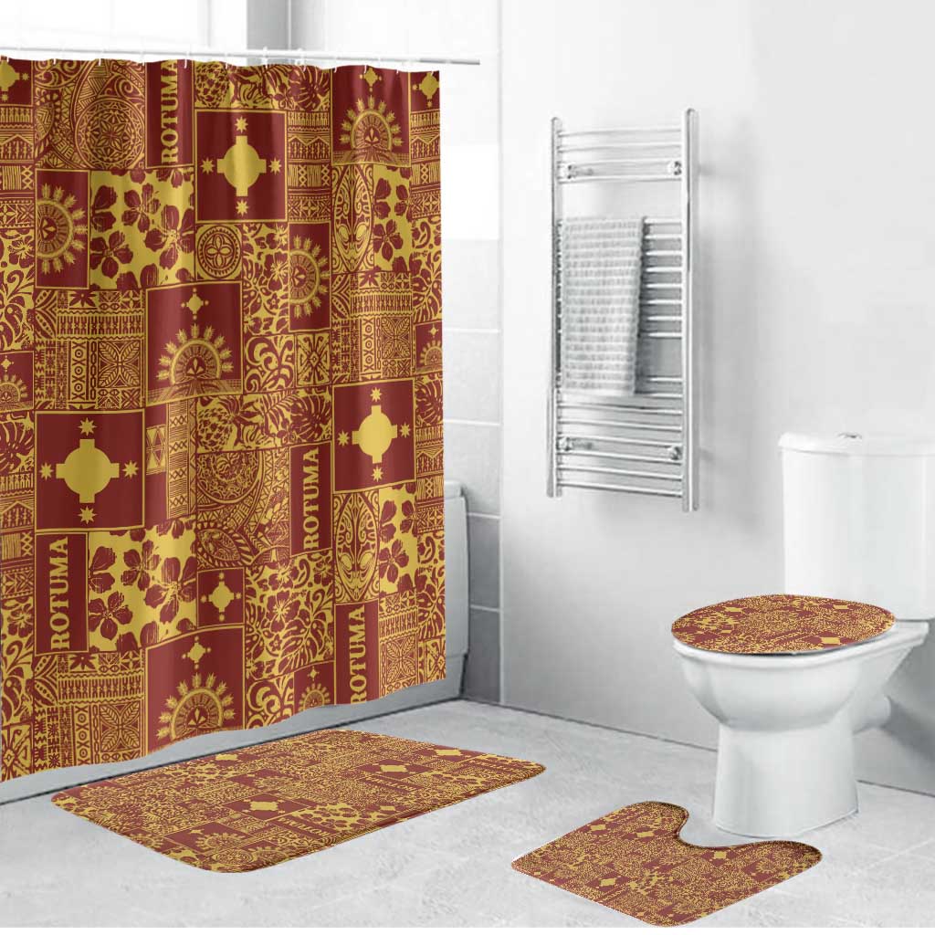 Rotuma Faiakse'ea 'e Kirisimasi Bathroom Set Pacific Patchwork Xmas Vibes - Polynesian Pride