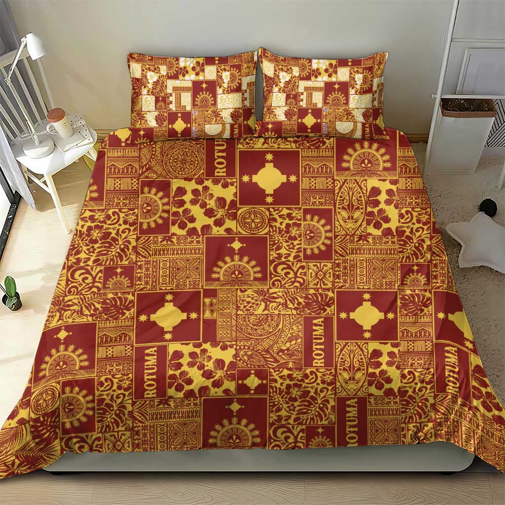 Rotuma Faiakse'ea 'e Kirisimasi Bedding Set Pacific Patchwork Xmas Vibes - Polynesian Pride