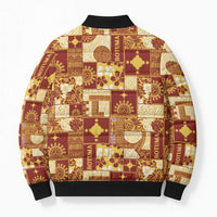 Rotuma Faiakse'ea 'e Kirisimasi Bomber Puffer Jacket Pacific Patchwork Xmas Vibes LT9 - Polynesian Pride