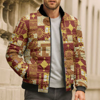 Rotuma Faiakse'ea 'e Kirisimasi Bomber Puffer Jacket Pacific Patchwork Xmas Vibes LT9 - Polynesian Pride