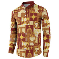 Rotuma Faiakse'ea 'e Kirisimasi Button Sweatshirt Pacific Patchwork Xmas Vibes LT9 - Polynesian Pride