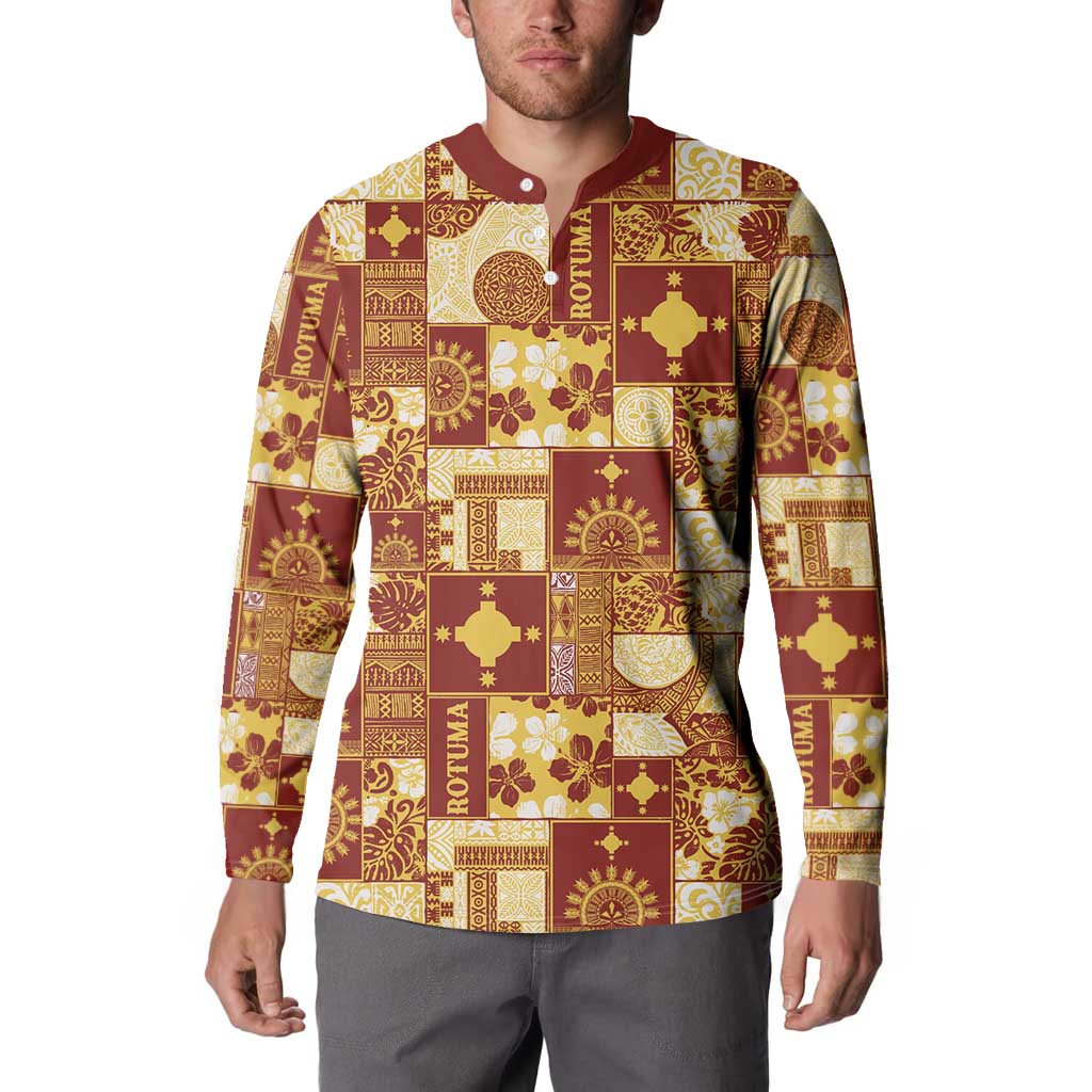 Rotuma Faiakse'ea 'e Kirisimasi Button Sweatshirt Pacific Patchwork Xmas Vibes LT9 - Polynesian Pride
