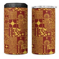 Rotuma Faiakse'ea 'e Kirisimasi 4 in 1 Can Cooler Tumbler Pacific Patchwork Xmas Vibes LT9 One Size: 16 oz Red - Polynesian Pride