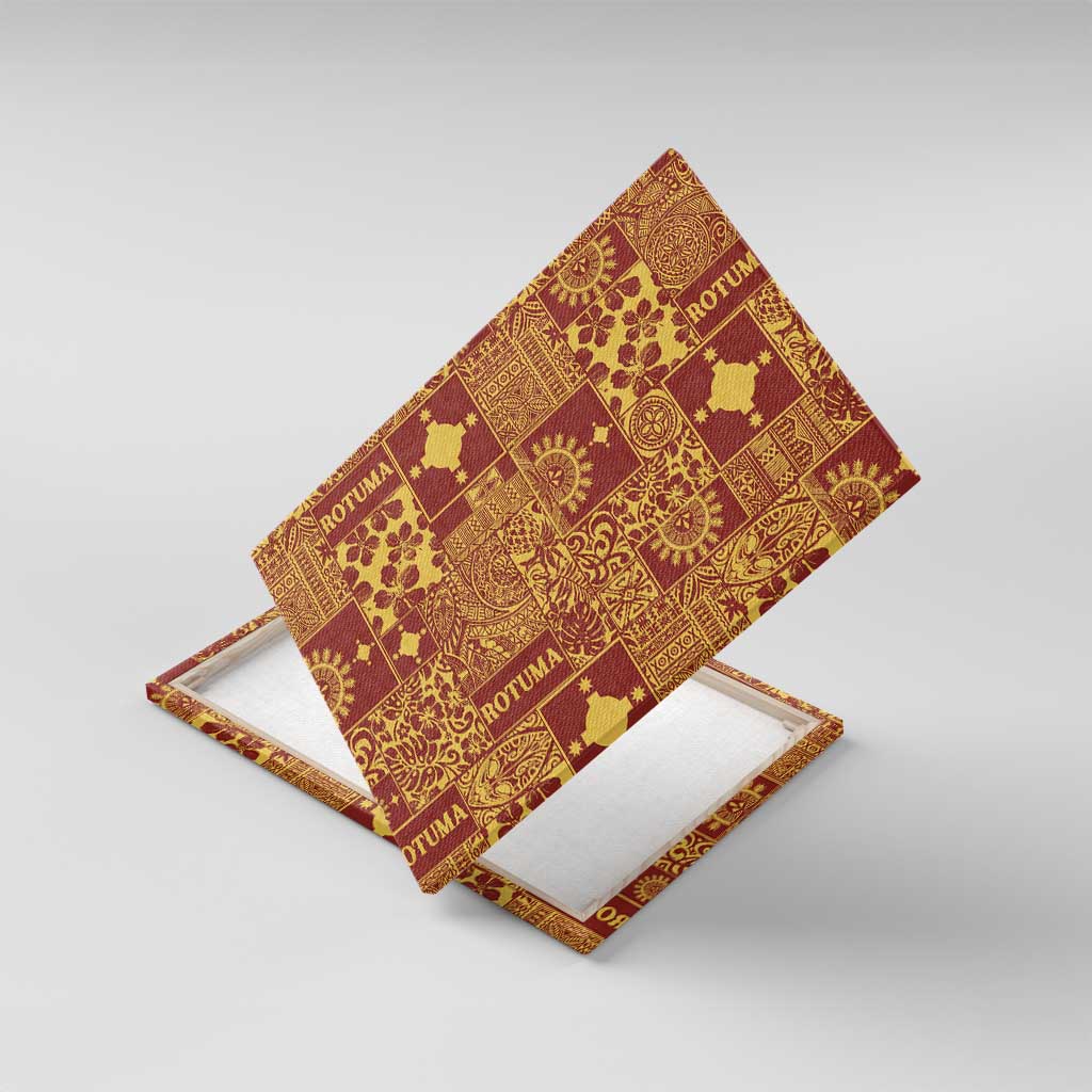 Rotuma Faiakse'ea 'e Kirisimasi Canvas Wall Art Pacific Patchwork Xmas Vibes LT9 With Frame Red - Polynesian Pride