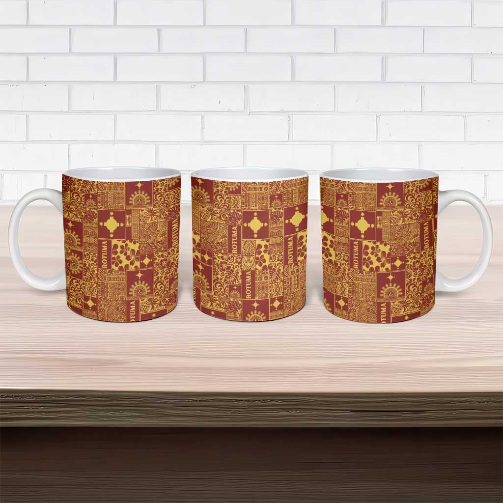 Rotuma Faiakse'ea 'e Kirisimasi Ceramic Mug Pacific Patchwork Xmas Vibes LT9 - Polynesian Pride