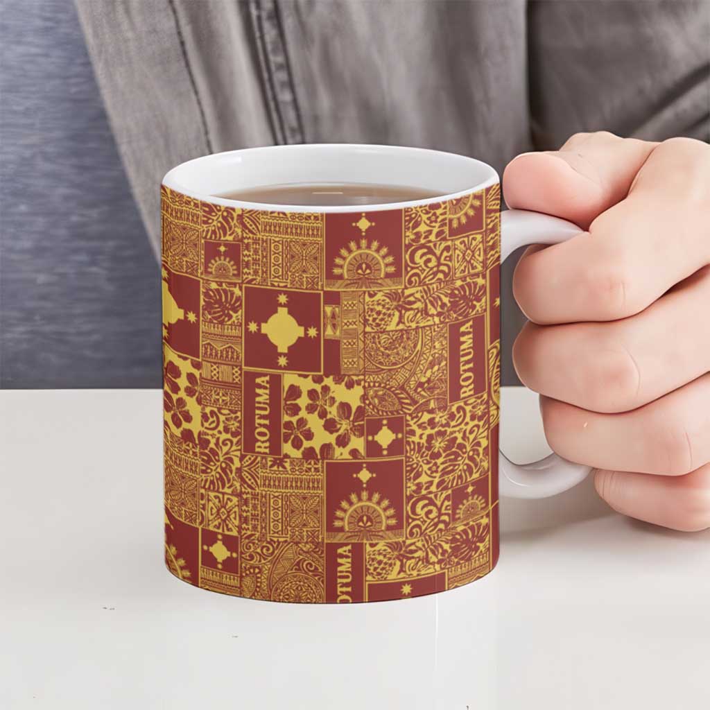Rotuma Faiakse'ea 'e Kirisimasi Ceramic Mug Pacific Patchwork Xmas Vibes LT9 - Polynesian Pride
