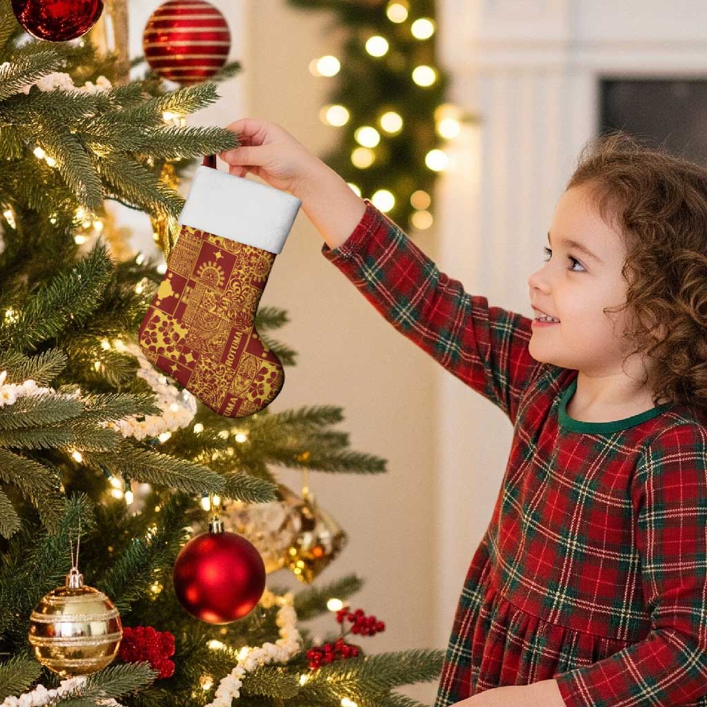 Rotuma Faiakse'ea 'e Kirisimasi Christmas Stocking Pacific Patchwork Xmas Vibes - Polynesian Pride