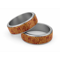 Rotuma Faiakse'ea 'e Kirisimasi Classic Ring Pacific Patchwork Xmas Vibes LT9 Sliver Red - Polynesian Pride