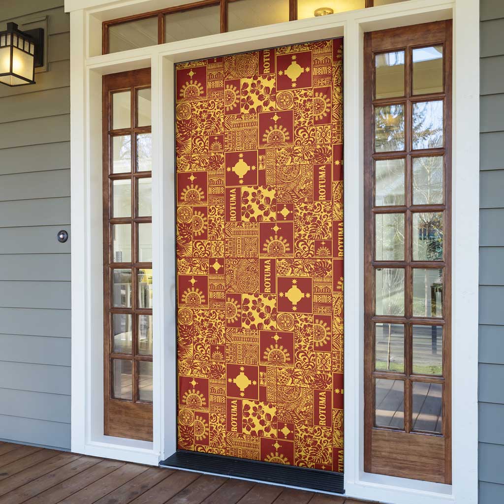 Rotuma Faiakse'ea 'e Kirisimasi Door Cover Pacific Patchwork Xmas Vibes LT9 - Polynesian Pride