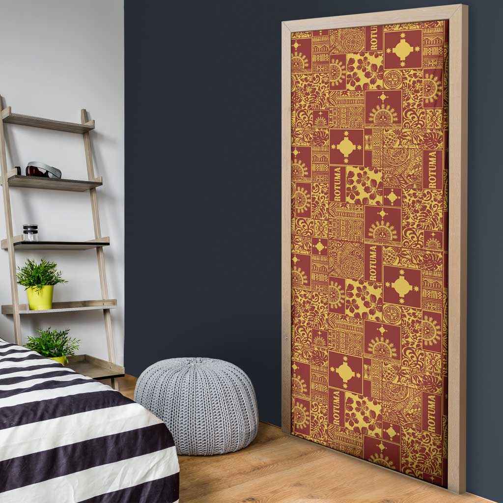 Rotuma Faiakse'ea 'e Kirisimasi Door Cover Pacific Patchwork Xmas Vibes LT9 - Polynesian Pride