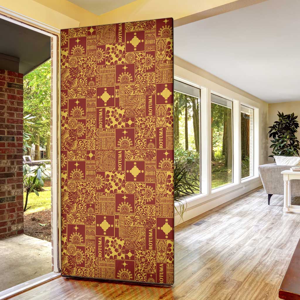 Rotuma Faiakse'ea 'e Kirisimasi Door Cover Pacific Patchwork Xmas Vibes LT9 - Polynesian Pride