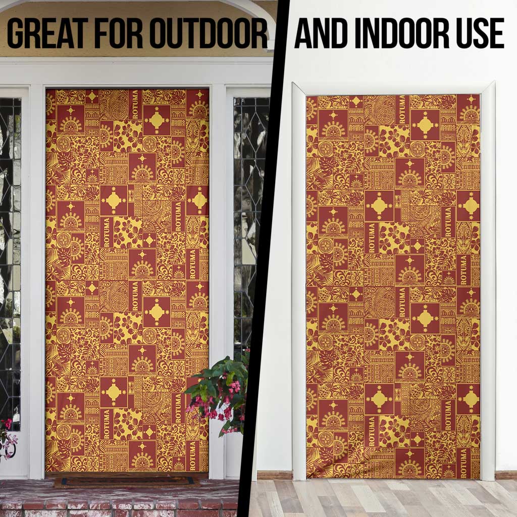 Rotuma Faiakse'ea 'e Kirisimasi Door Cover Pacific Patchwork Xmas Vibes LT9 - Polynesian Pride