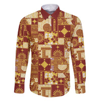 Rotuma Faiakse'ea 'e Kirisimasi Family Matching Long Sleeve Bodycon Dress and Hawaiian Shirt Pacific Patchwork Xmas Vibes - Polynesian Pride