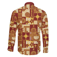 Rotuma Faiakse'ea 'e Kirisimasi Family Matching Off The Shoulder Long Sleeve Dress and Hawaiian Shirt Pacific Patchwork Xmas Vibes - Polynesian Pride