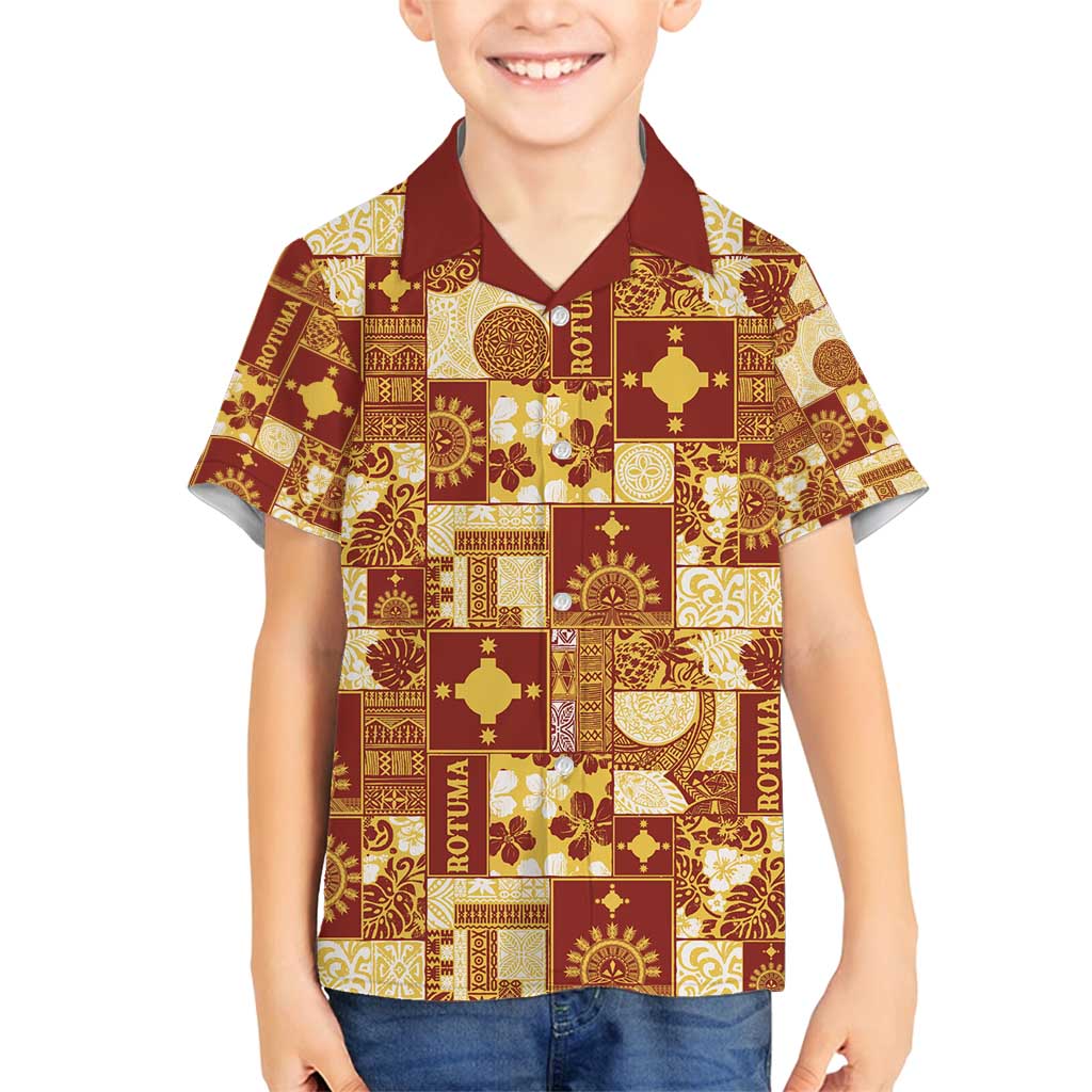 Rotuma Faiakse'ea 'e Kirisimasi Family Matching Off Shoulder Maxi Dress and Hawaiian Shirt Pacific Patchwork Xmas Vibes - Polynesian Pride