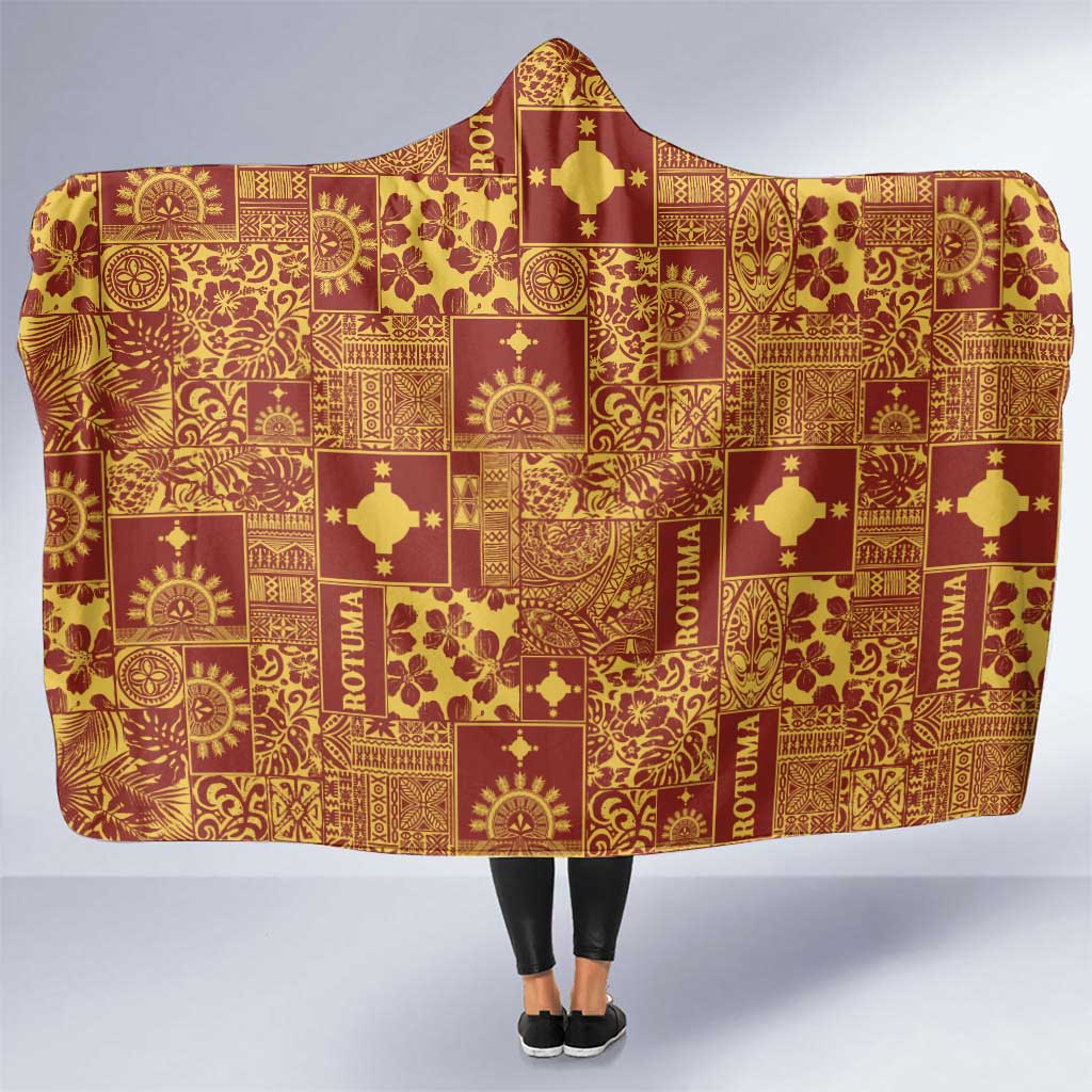 Rotuma Faiakse'ea 'e Kirisimasi Hooded Blanket Pacific Patchwork Xmas Vibes LT9 One Size Red - Polynesian Pride