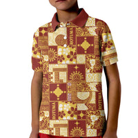 Rotuma Faiakse'ea 'e Kirisimasi Kid Polo Shirt Pacific Patchwork Xmas Vibes LT9 Kid Red - Polynesian Pride