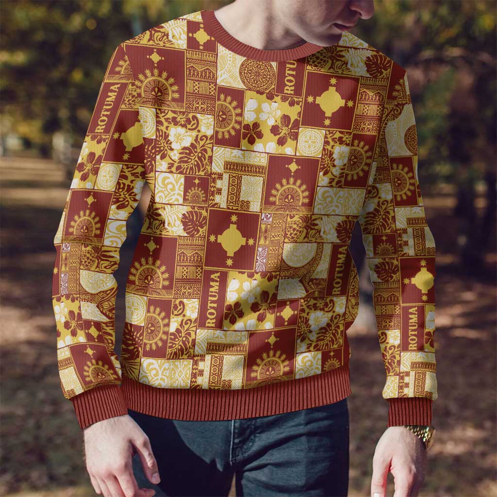 Rotuma Faiakse'ea 'e Kirisimasi Ugly Christmas Sweater Pacific Patchwork Xmas Vibes - Polynesian Pride