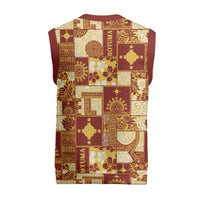 Rotuma Faiakse'ea 'e Kirisimasi Christmas Knitted V-Neck Vest Pacific Patchwork Xmas Vibes - Polynesian Pride