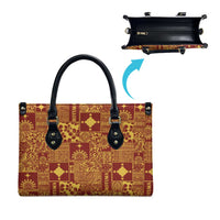 Rotuma Faiakse'ea 'e Kirisimasi Leather Bag Pacific Patchwork Xmas Vibes LT9 - Polynesian Pride
