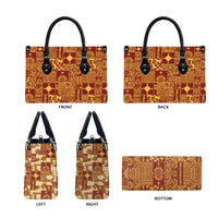 Rotuma Faiakse'ea 'e Kirisimasi Leather Bag Pacific Patchwork Xmas Vibes LT9 - Polynesian Pride