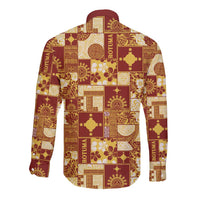 Rotuma Faiakse'ea 'e Kirisimasi Long Sleeve Button Shirt Pacific Patchwork Xmas Vibes LT9 - Polynesian Pride