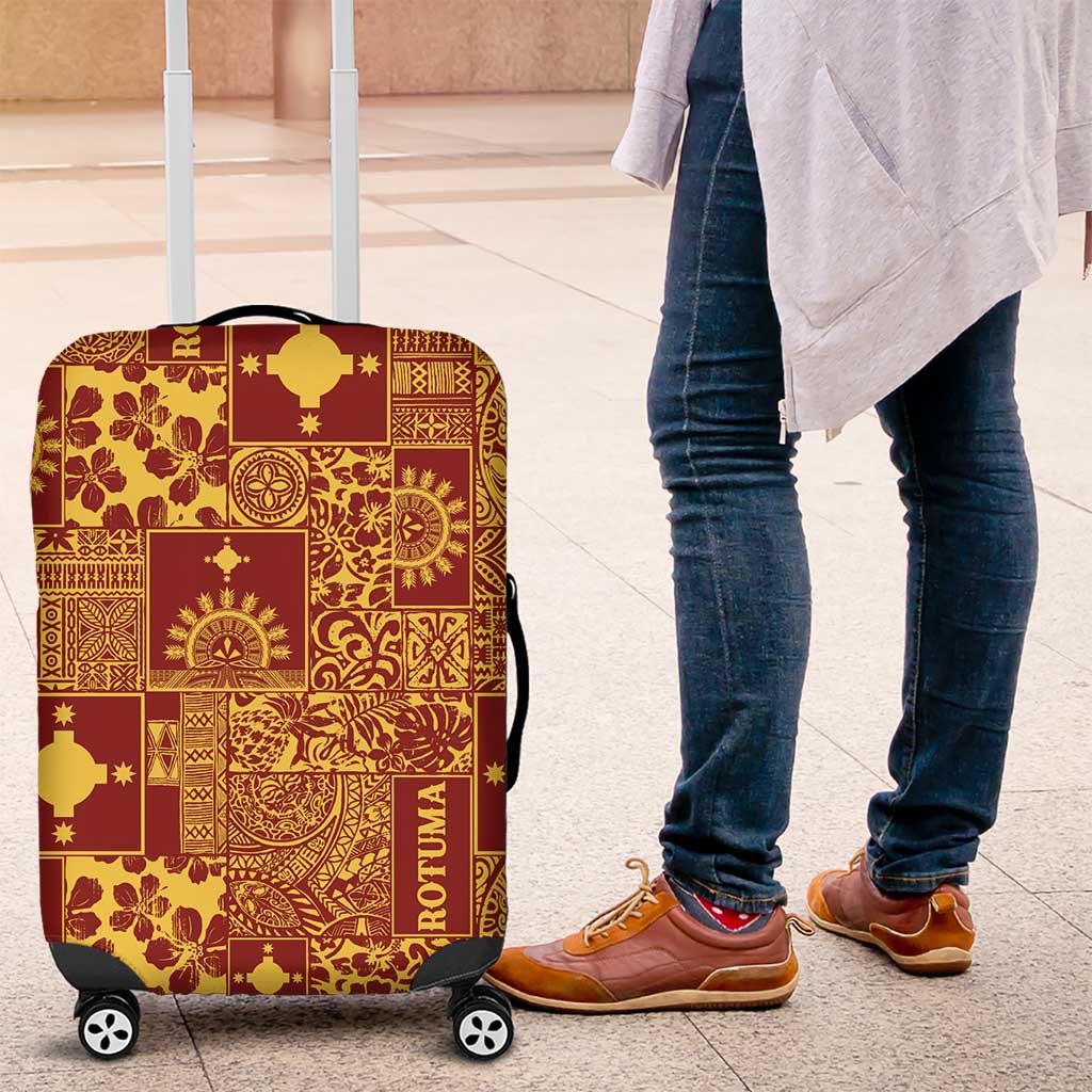 Rotuma Faiakse'ea 'e Kirisimasi Luggage Cover Pacific Patchwork Xmas Vibes - Polynesian Pride