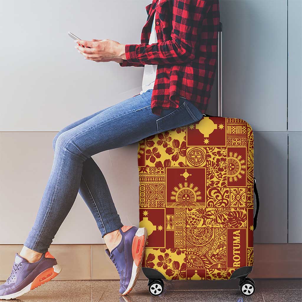 Rotuma Faiakse'ea 'e Kirisimasi Luggage Cover Pacific Patchwork Xmas Vibes - Polynesian Pride