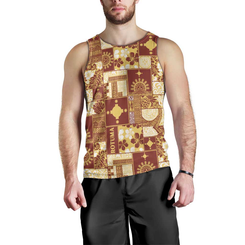 Rotuma Faiakse'ea 'e Kirisimasi Men Tank Top Pacific Patchwork Xmas Vibes LT9 - Polynesian Pride