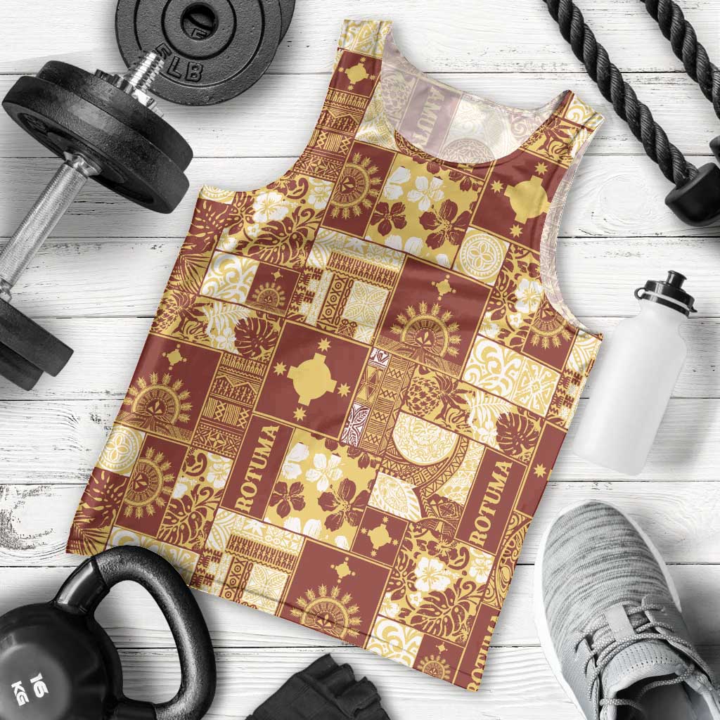 Rotuma Faiakse'ea 'e Kirisimasi Men Tank Top Pacific Patchwork Xmas Vibes LT9 - Polynesian Pride