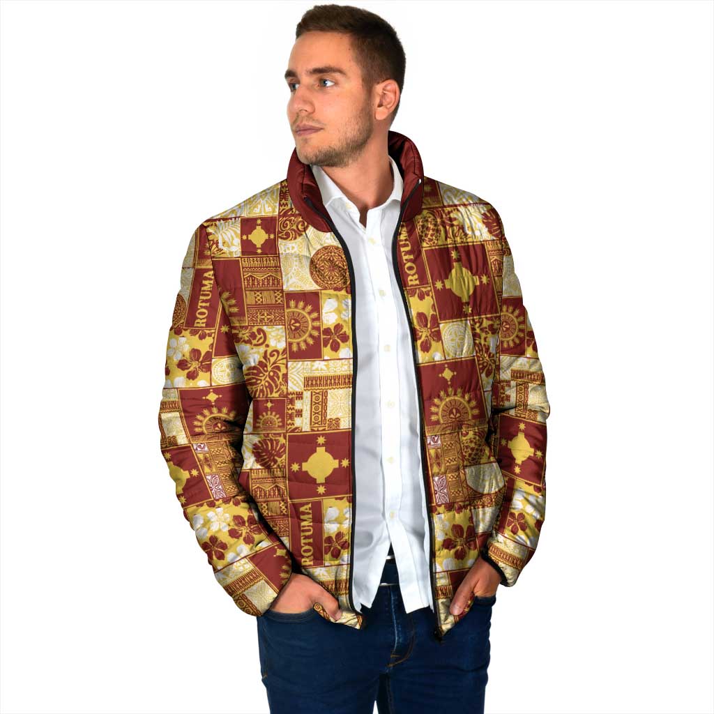 Rotuma Faiakse'ea 'e Kirisimasi Padded Jacket Pacific Patchwork Xmas Vibes LT9 - Polynesian Pride