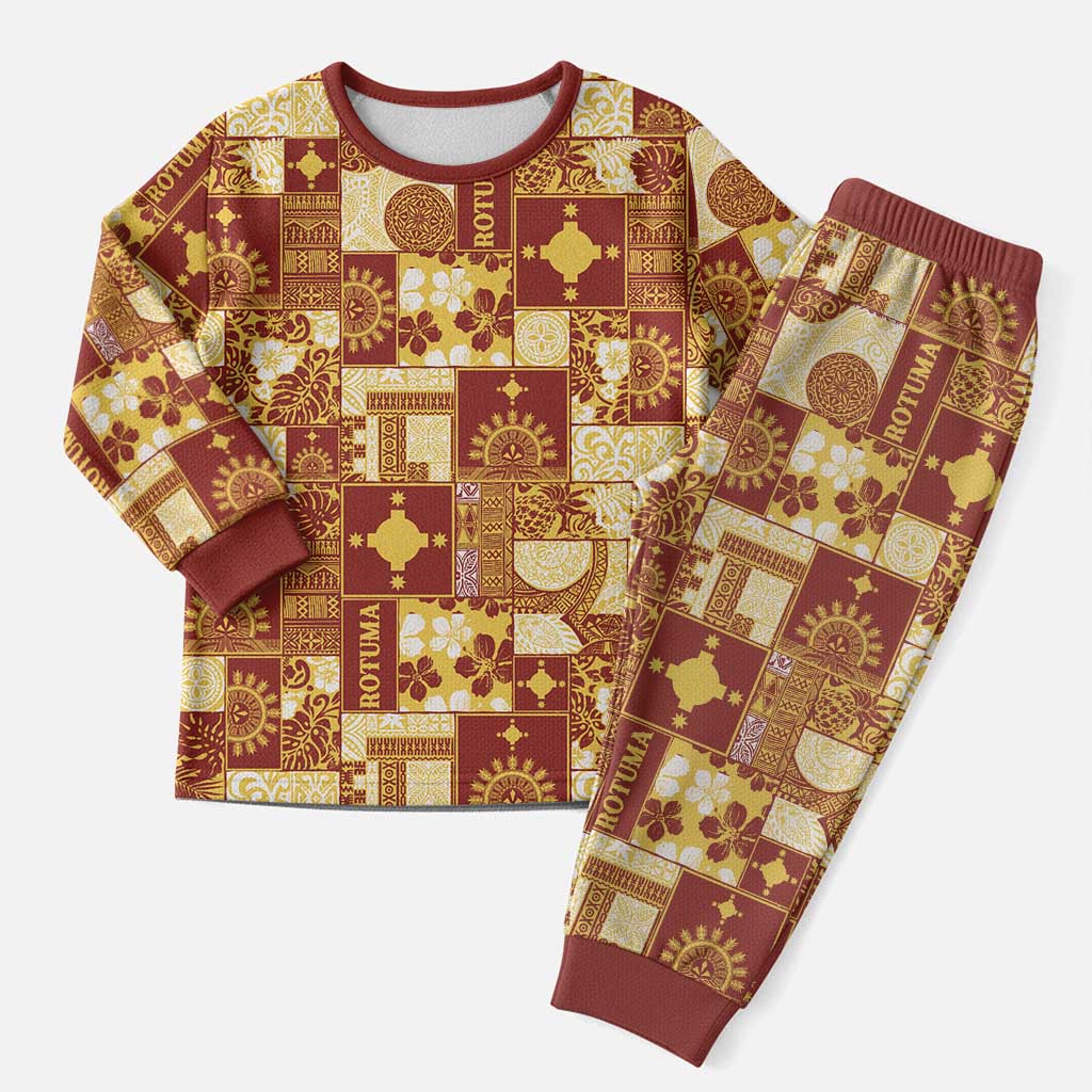 Rotuma Faiakse'ea 'e Kirisimasi Christmas Pajama Set Pacific Patchwork Xmas Vibes - Polynesian Pride