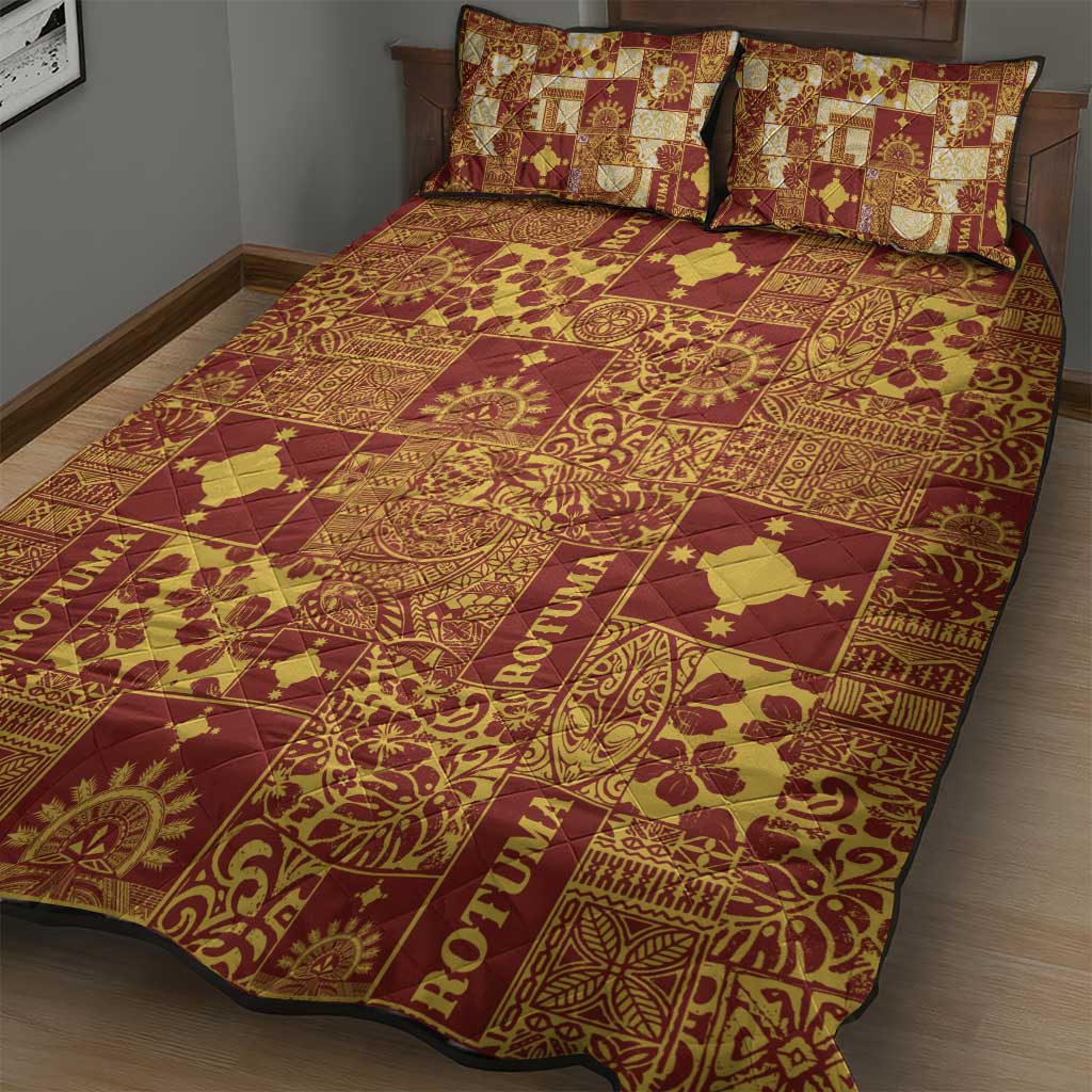 Rotuma Faiakse'ea 'e Kirisimasi Quilt Bed Set Pacific Patchwork Xmas Vibes - Polynesian Pride