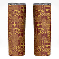 Rotuma Faiakse'ea 'e Kirisimasi Skinny Tumbler Pacific Patchwork Xmas Vibes LT9 Red - Polynesian Pride