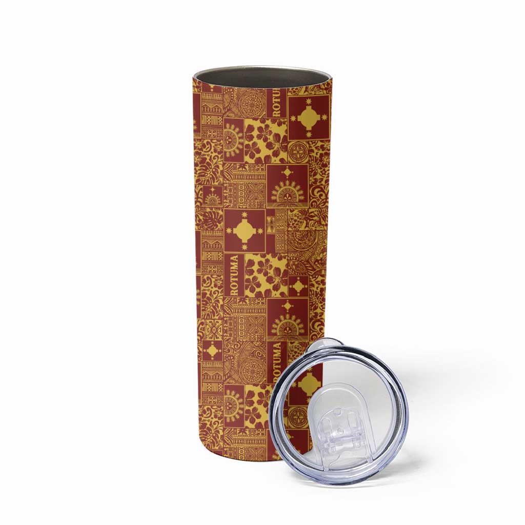 Rotuma Faiakse'ea 'e Kirisimasi Skinny Tumbler Pacific Patchwork Xmas Vibes LT9 - Polynesian Pride