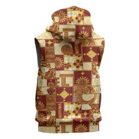 Rotuma Faiakse'ea 'e Kirisimasi Sleeveless Zip Hoodie Pacific Patchwork Xmas Vibes LT9 - Polynesian Pride