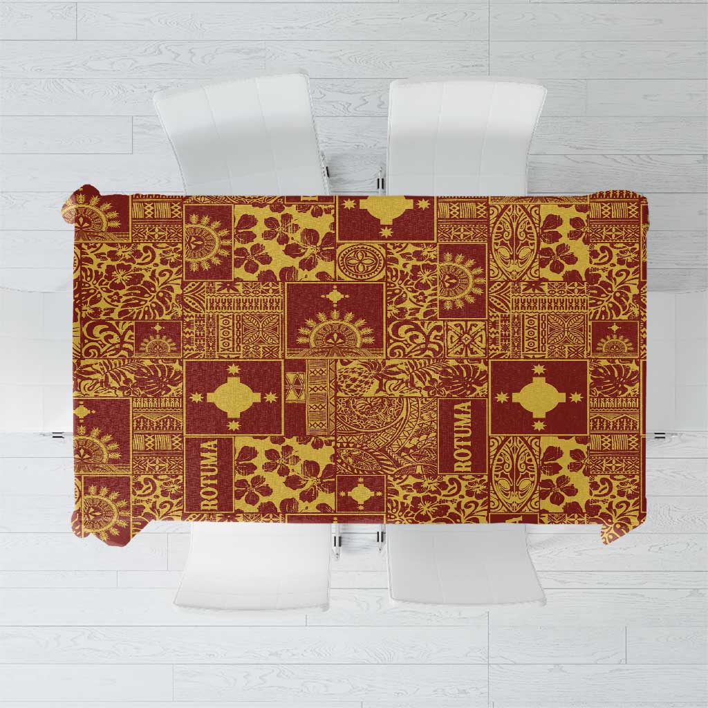 Rotuma Faiakse'ea 'e Kirisimasi Tablecloth Pacific Patchwork Xmas Vibes LT9 Red - Polynesian Pride